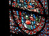 Paris Sainte-Chapelle 08 The Holy Chapel - The Stained Glass Windows Depict Bible Scenes Close Up 